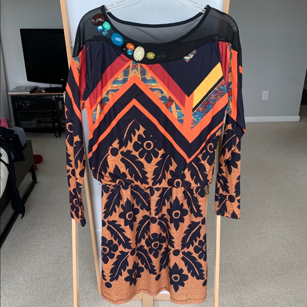 Rare DESIGUAL long sleeves dress
